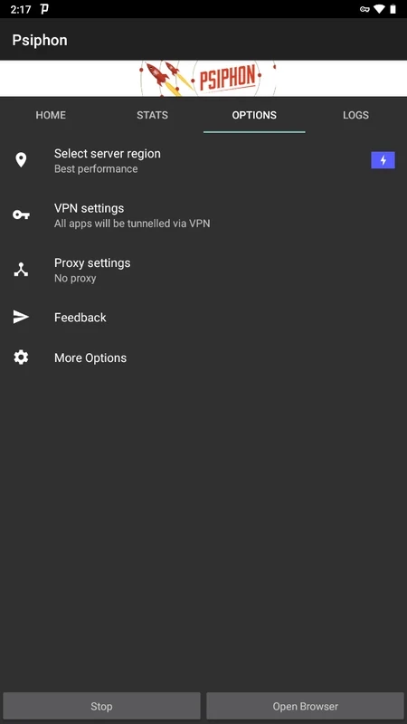 PsiPhon — captura 4